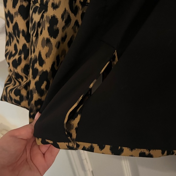 Halogen Single Button Blazer in Taupe Animal Print Cheetah - Picture 8 of 14